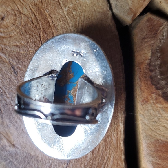 New Copper Turquoise 925 Silver Ring. - Picture 5 of 8